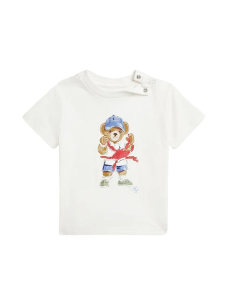 T-shirt bianca con stampa per neonato