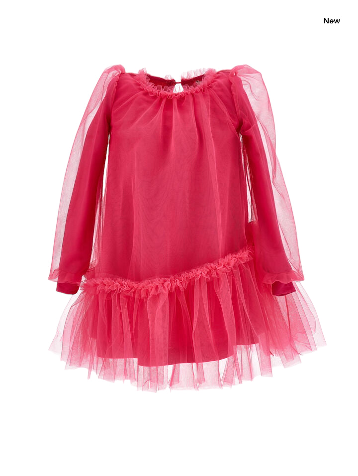 Twin Set Vestito Tulle Rosso Bambina Velluto Vestito Nero Con