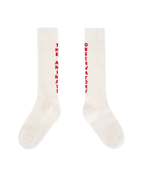 Calzino bianco con logo rosso per bambini