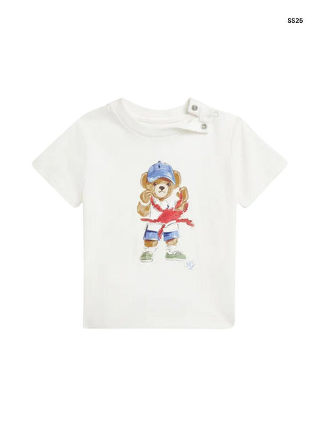 T-shirt bianca con stampa per neonato