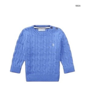 Maglia avio in cotone a trecce per neonati