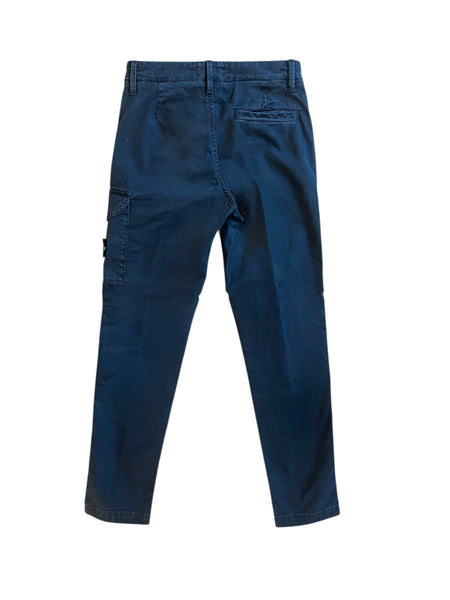 Pantalone cargo blu con logo per bambino