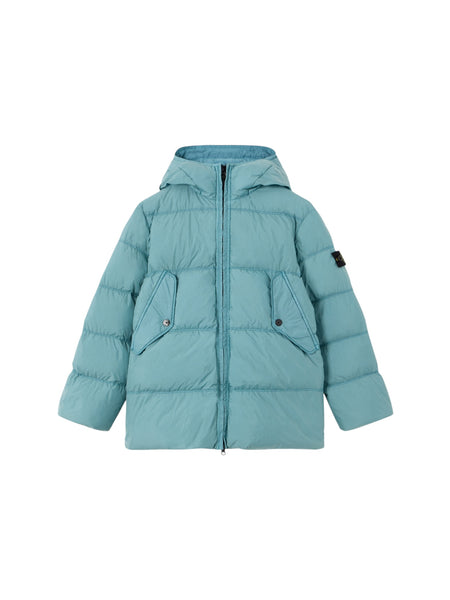 Piumino carta da zucchero con cappuccio per bambino