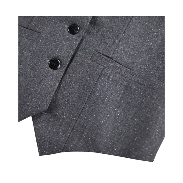 Gilet grigio con filo argentato per bambina