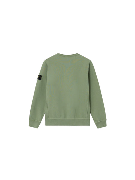 Felpa verde con logo per neonato e bambino