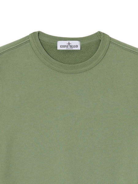 Felpa verde con logo per neonato e bambino