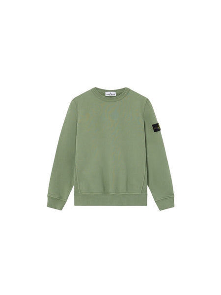 Felpa verde con logo per neonato e bambino