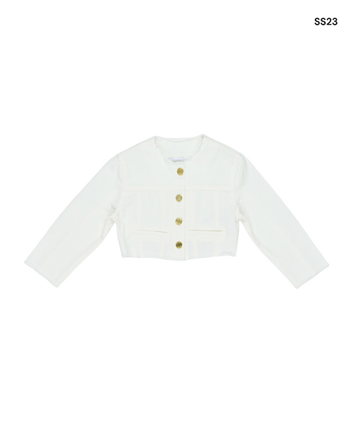 Giubbino in denim bianco per bambina