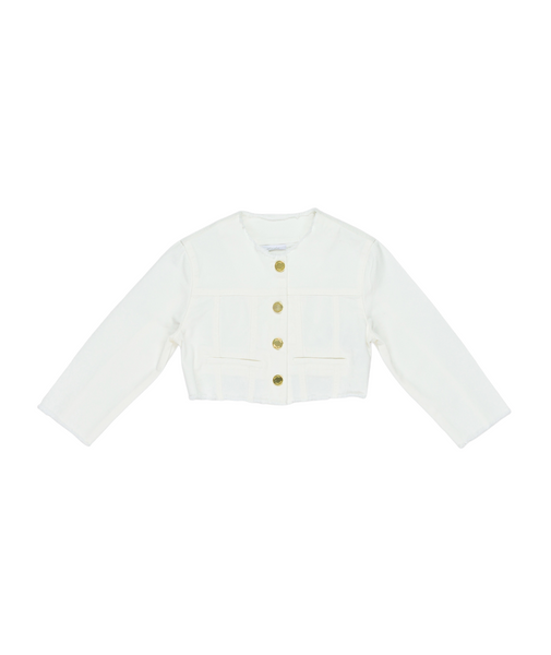 Giubbino in denim bianco per bambina