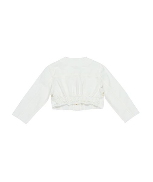 Giubbino in denim bianco per bambina