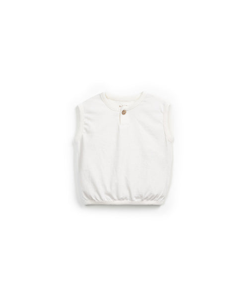 T-shirt serafino bianca smanicata per neonato