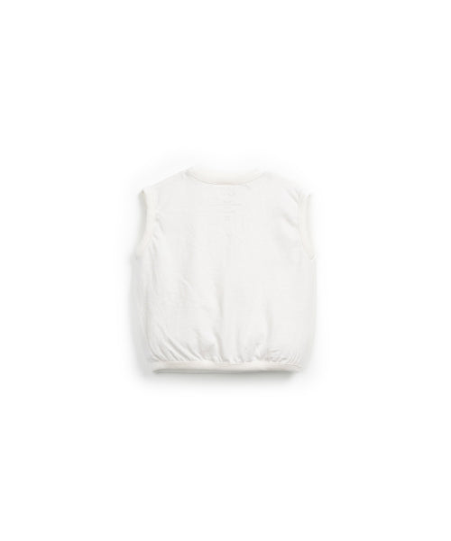 T-shirt serafino bianca smanicata per neonato