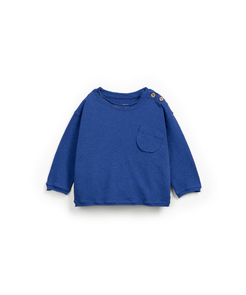 Maglia blu con taschino per neonato