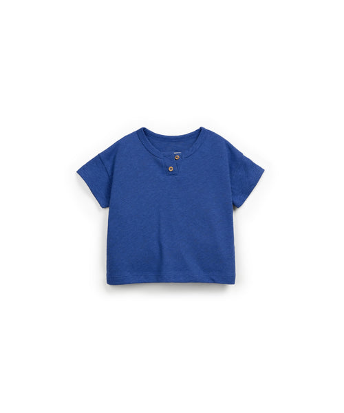 T-shirt serafino  blu per neonato