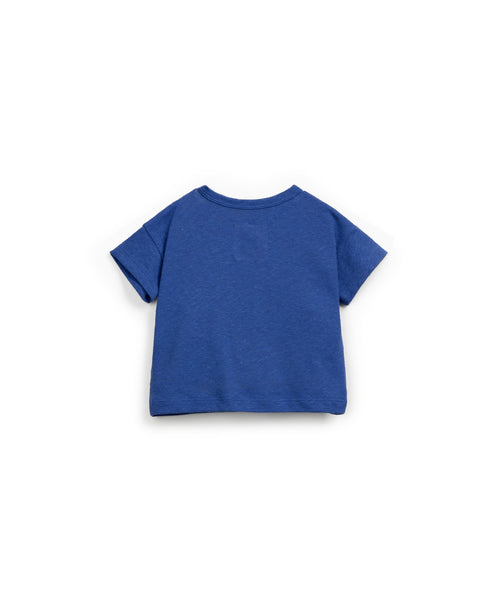 T-shirt serafino  blu per neonato