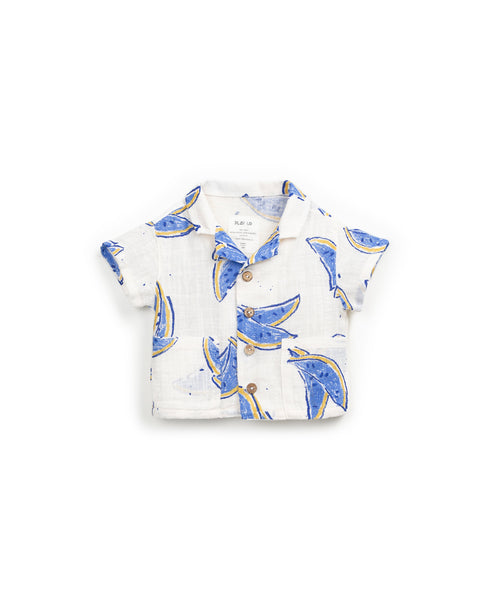 Camicia bianca con stampa all over per neonato