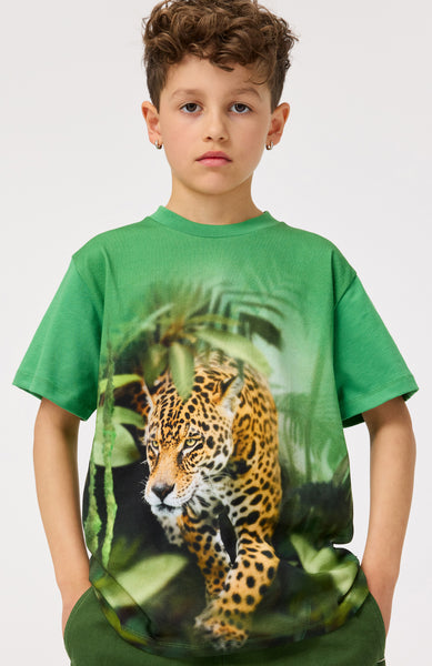 T-shirt verde con stampa all over per bambino