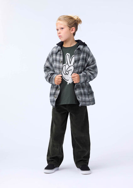 Pantalone in velluto a coste verdone per bambini