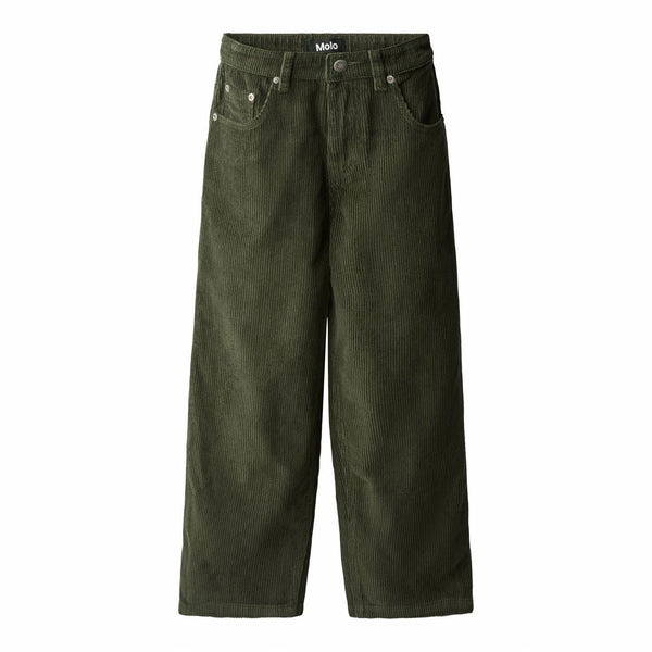 Pantalone in velluto a coste verdone per bambini
