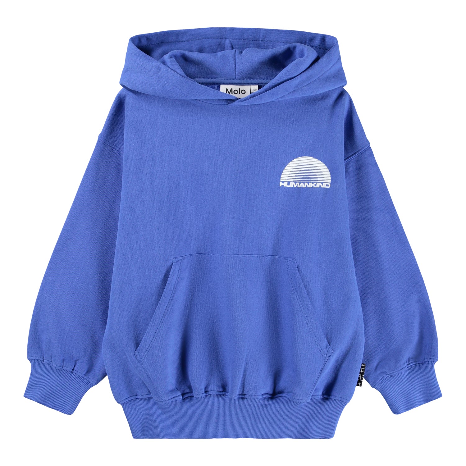 Felpa con cappuccio blu con stampa per bambino