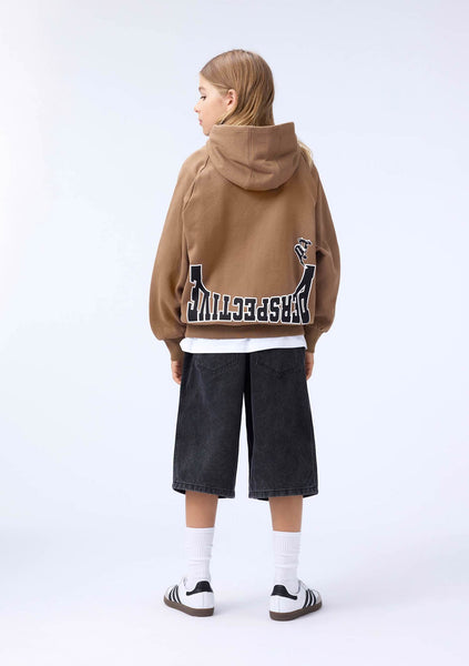 Felpa marrone con stampe per bambino