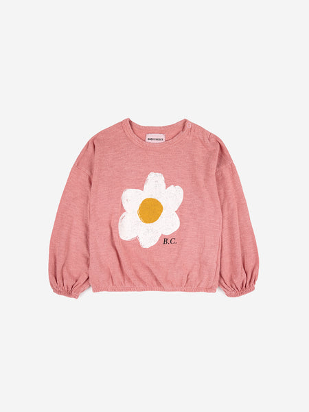 T-shirt rosa con stampa fiore per neonata