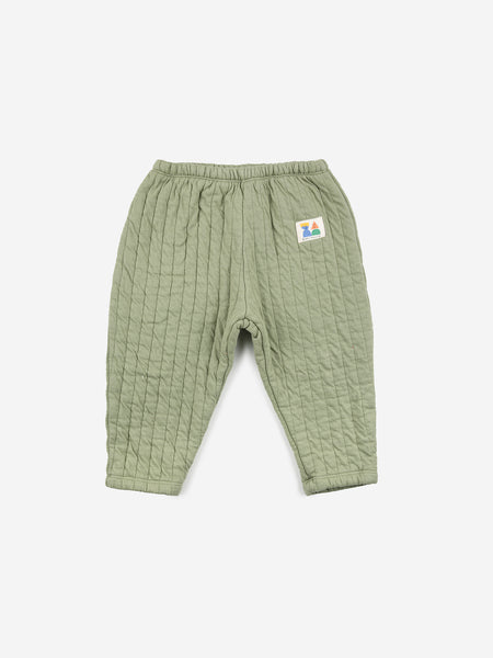 Pantalone verde chiaro trapuntato per neonati