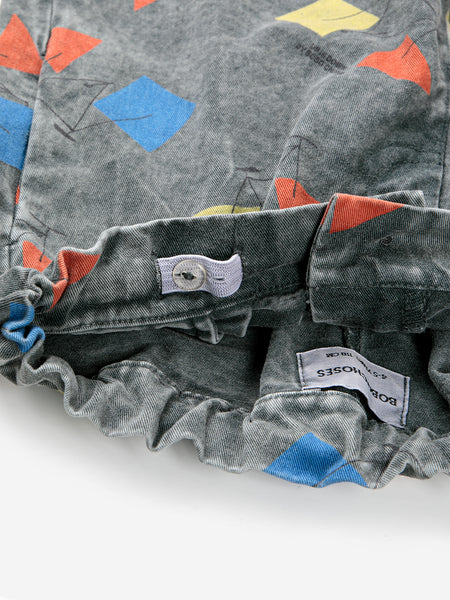 Pantalone grigio con stampa multicolor all over per neonati e bambini