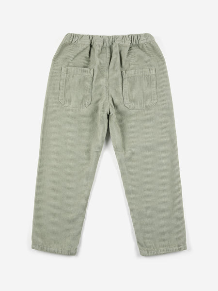 Pantalone in velluto a coste verde chiaro per neonato e bambino