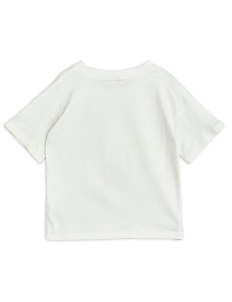 T-shirt bianca con stampa pellicani per neonati e bambini