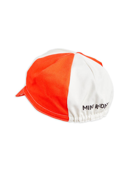 Cappello con visiera rosso e panna con stampa Bloodhound per neonati e bambini