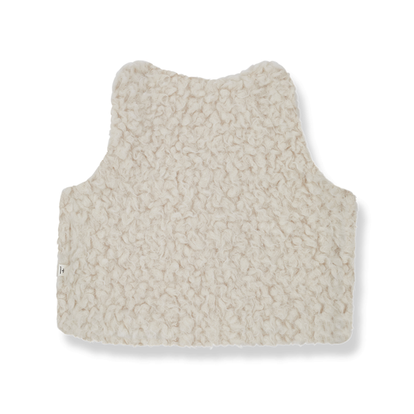 Gilet in eco pelliccia panna per neonata