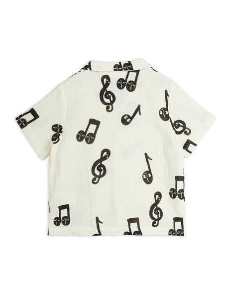 Camicia panna con note musicali per neonati e bambini