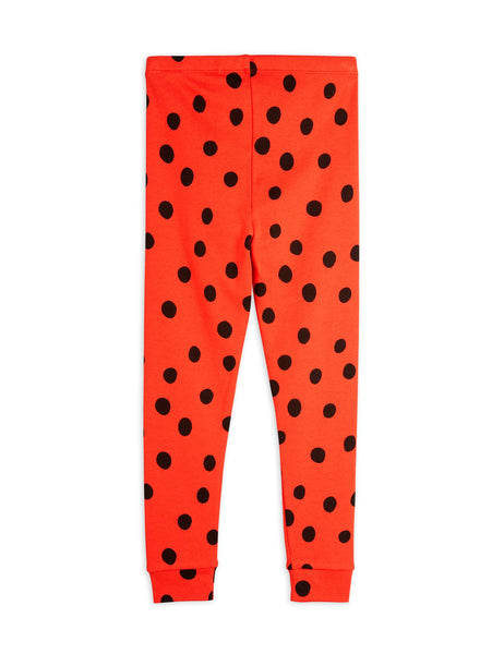 Leggings rosso a pois neri per neonata e bambina
