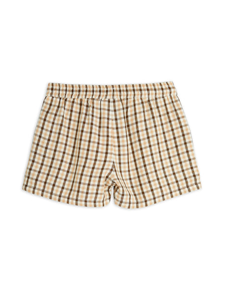 Short check marrone e beige per bambini