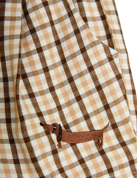 Short check marrone e beige per bambini
