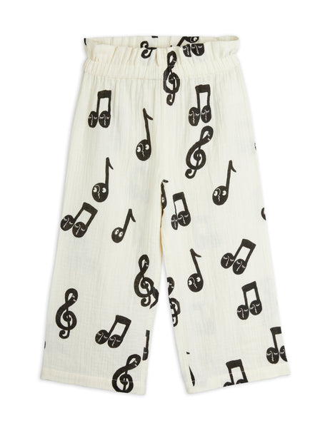 Pantalone panna con note musicali per bambina