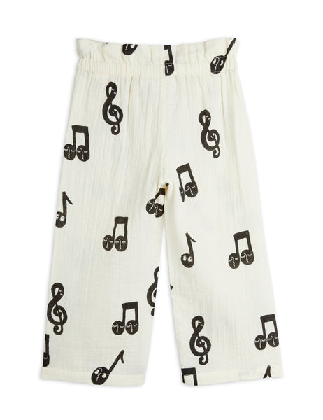 Pantalone panna con note musicali per bambina