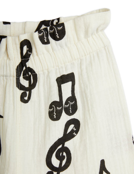 Pantalone panna con note musicali per bambina
