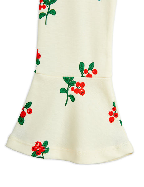Leggings crema con mirtilli rossi per neonata e bambina