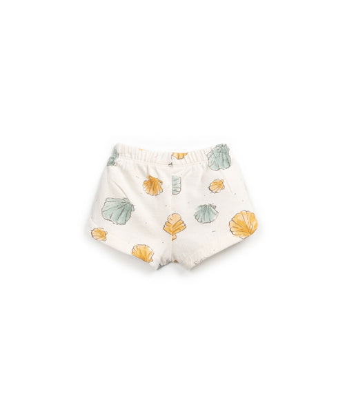 Shorts ecru con stampa per neonata