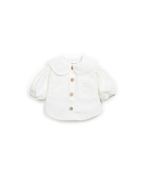 Giubbino in denim panna per neonata