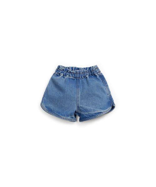 Short in denim blu per neonata