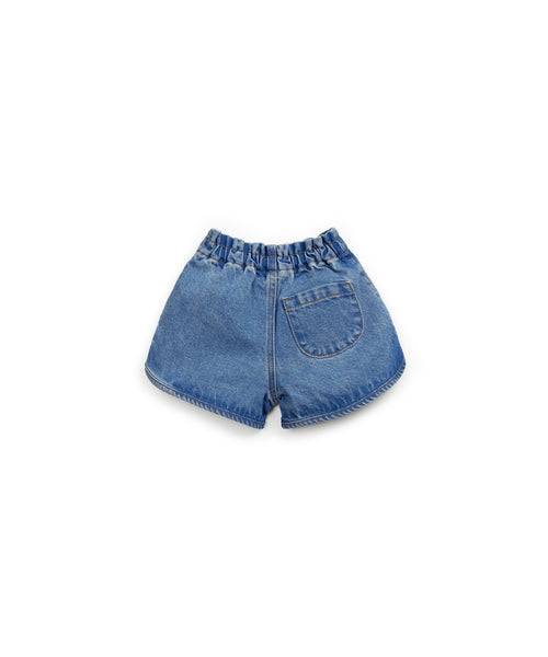Short in denim blu per neonata