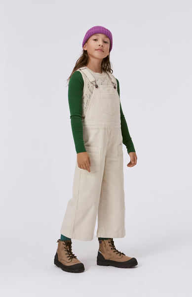 Salopette bianco sporco per bambina