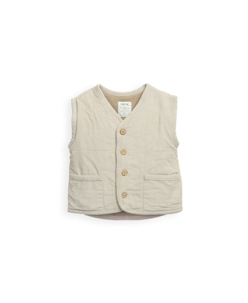 Gilet in velluto a coste beige per bambini