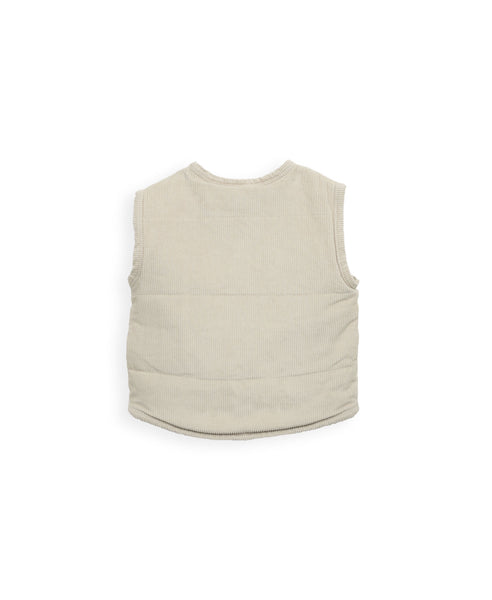 Gilet in velluto a coste beige per bambini