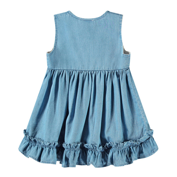 Abito in cotone chambray per neonata