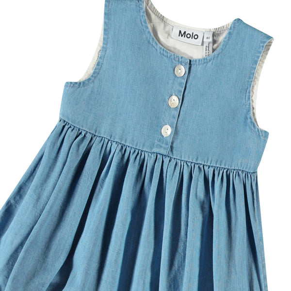 Abito in cotone chambray per neonata