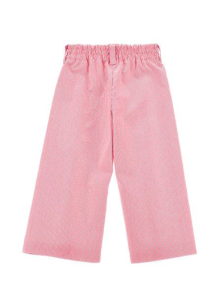 Pantalone ampio a righe bianche e rosse per bambina